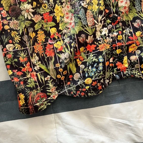 Samantha Pleet floral grid crop blouse with scallop hem - L - Picture 4 of 5